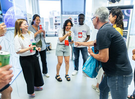 Team sharing a fun moment at the Showcase event